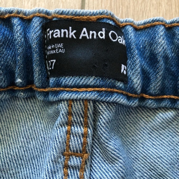 Frank and Oak High Rise Tapered Light Wash Jeans Size 27 - Picture 6 of 10
